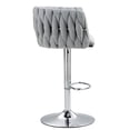 thumbnail image 7 of Adjustable Height Swivel Bar Stools Set of 2 with 360 Degree Rotation Anti Slip Base for Kitchen Island Home Bar Gray Velvet Upholstery, 7 of 7