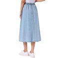 thumbnail image 3 of INSPIRE CHIC Denim Maxi Skirt for Women Elastic Waist Casual A Line Long Jean Skirts M Light Blue, 3 of 6