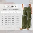 thumbnail image 3 of TEMOFON Pants for Women Wide Leg Linen Pant Palazzo Summer Casual Flowy Pants with Pocket Army Green Drawstring Loose Comfy Soft Pants XXL, 3 of 11