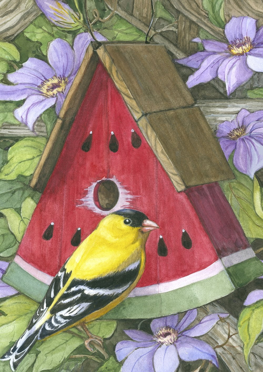 Details about   Toland "Bird Study" decorative 12.5 x 18 Natures garden size flag 