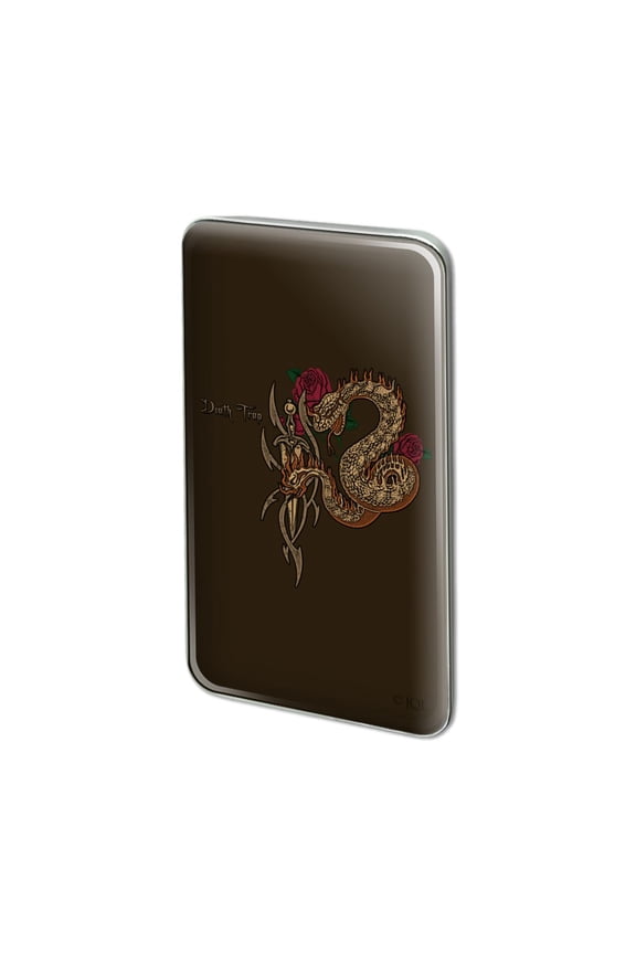 Death Trap Snake Sword Biker Motorcyle Chopper Metal Rectangle Lapel Hat Pin Tie Tack Pinback