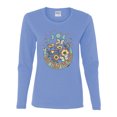 thumbnail image 2 of Wild Bobby I Only Told The Moon, Moon Phases Daisies and Butterflies Vintage Women Graphic Long Sleeve Tee, Light Blue, X-Large, 2 of 6