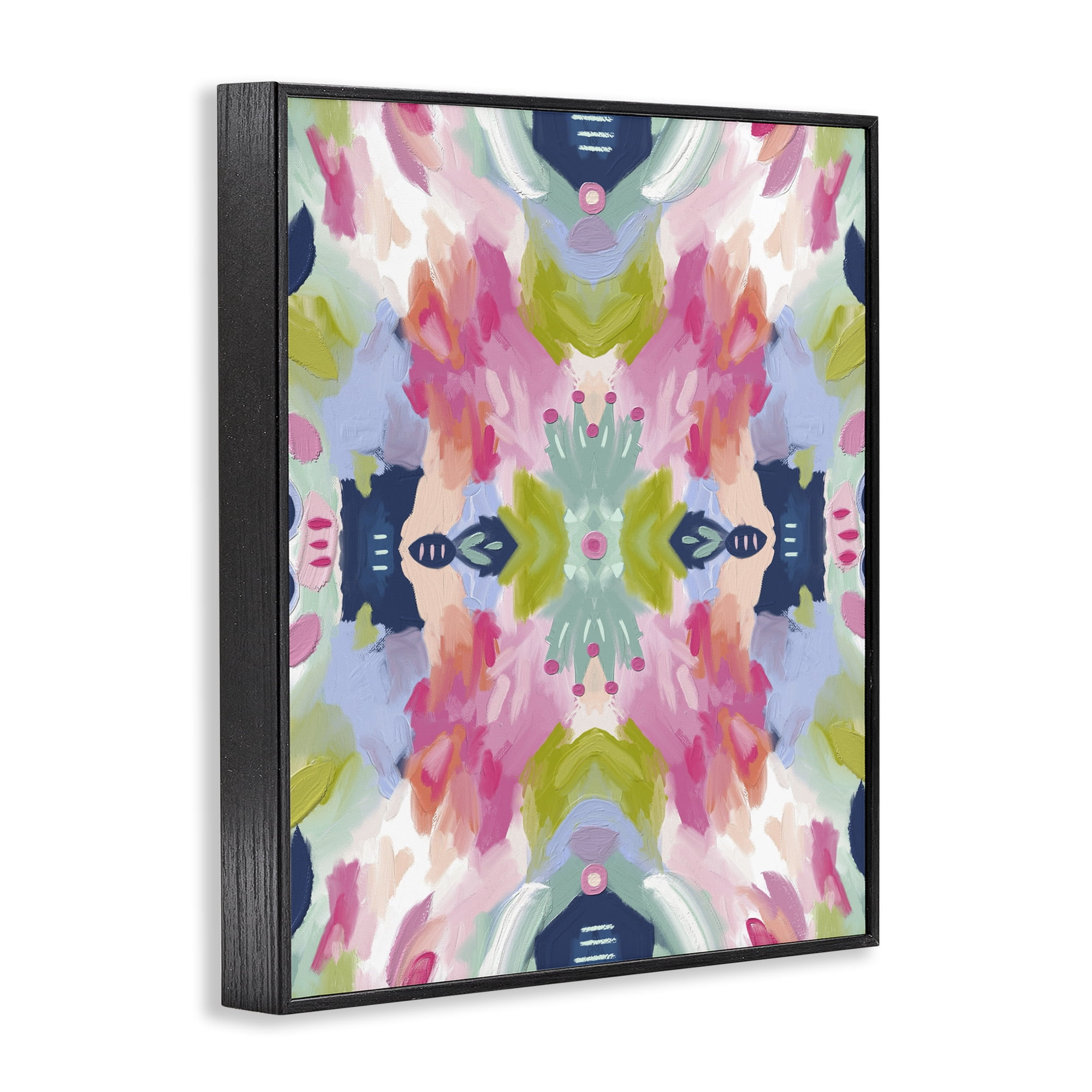 Stupell Industries Kaleidoscopic Floral Mandala Black Framed Giclee Art, design by Lisa Nohren