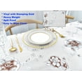 thumbnail image 2 of Luxurious Vinyl Rectangular Tablecloth with Stamping Gold, Waterproof Wipeable Plastic Cover for OutDoor and Home Kitchen, Floral Basket Patterns, 55 x 86 Inch Oblong, 2 of 6