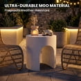 thumbnail image 4 of FOROUTIA 15.7" White Speckled Arch Side Table, Waterproof Magnesium Oxide Accent Table, Modern Indoor Outdoor End Table for Patio, Living Room, Bedroom, Small Space Stool, 4 of 7