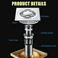 thumbnail image 3 of Leyfeng Floor Drain Anti-Odor Shower Drain Anti-clogging Hair Stopper Catcher Sink Strainer Stainless Steel Drain Protectors Bathroom Toilet Tub Tile Insert Floor Drainer with Removable Strainer Cover, 3 of 8