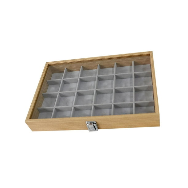 Bandeja apilable para joyas, contenedor de joyas, caja de almacenamiento, placa, soporte de exhibición de madera, organizador para relojes, collares, Estilo B Fernando Bandeja de almacenamiento de joyas