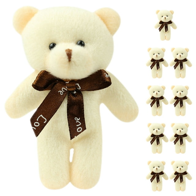 10 Mini Ositos de Peluche con Cadenas para Colgar, Llaveros de Ositos de Peluche, Muñecos Pequeños, Cadena Aleatoria