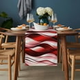 thumbnail image 2 of Red Striped Ombre Table Runner - 48 Inch Long, Kitchen Dining Table Runner Dresser Scarves, Modern Red Moire Geometric Farmhouse Decor for Coffee Tables Wedding Party Banquet, 2 of 8