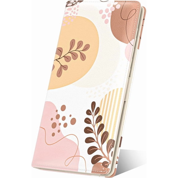 Womens Wallet, RFID Slim Wallets for Women, Th Ladies Credit Card Holder Purse, Cute Leather Bifold Clutch Billfold with 11 Card Slots & ID Wdow, Tropical Leaf