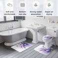 thumbnail image 5 of Lavender Bath Mat 3 Piece Bathroom Rug Set, Watercolor Purple White Floral Botanical Butterfly Non Slip Bath Rug Contour Mat and Toilet Lid Cover, Absorbent Shower Mats Soft Bath Rugs and Mats Sets, 5 of 8