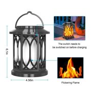 Solar Lanterns Outdoor Waterproof, Upgraded Flickering Flame Outdoor Solar Lantern, Outdoor Hanging Solar Lights for Yard Porch Path Balcony Patio Decor 2 Pack