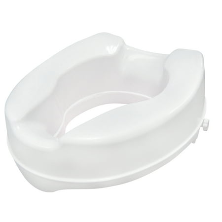 Drive Medical Raised Toilet Seat with Lock, White, 4"