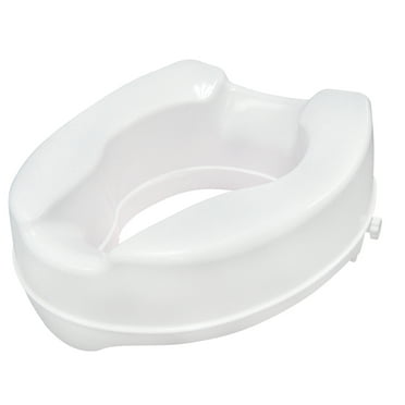 Drive Medical Raised Toilet Seat with Lock, White, 4"