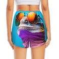 thumbnail image 2 of Lsque Lizard With Sunglasses Colorful Printed Women's Running Shorts with Liner Pockets,Elastic Quick Dry Workout Athletic Gym Yoga Shorts,Womens High Waist Shorts-Large, 2 of 9