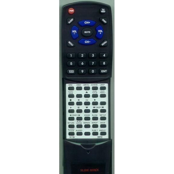 Replacement Remote for MINTEK RC-172M, RTRC172M, RC172M, DTV320