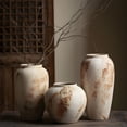 thumbnail image 2 of Rustic Distressed Ceramic Vase | 7.9" Tall Decorative Flower Vase for Home Decor, Living Room, Entryway | Handcrafted Earthy Finish, 3.9" Opening  No-Hole Design, Suitable for Dried Flowers and Hydro, 2 of 5