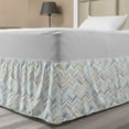 thumbnail image 1 of Chevron Bed Skirt, Colorful Pattern Folklore Arrangement in Warm Colors, Elastic Bedskirt Dust Ruffle Wrap Around for Bedding Decor, 4 Sizes, Multicolor, by Ambesonne, 1 of 2
