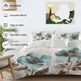 thumbnail image 3 of Blue Broccoli Duvet Cover Set Twin Size, Farmhouse Rustic Floral Retro Victorian Style 4 Piece Soft Microfiber Bedding Set with 1 Duvet Cover, 1 Flat Sheet, 2 Pillowcases, 3 of 9