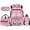 Baseball Big Pink Satin Bow Print, variant on Bulopur Reading Duck Camo Print Kids Backpack Set 4 Pcs Breathable Casual Kids Bookbag with Lunch Bag, Pencil Case and Water Bottle Cover for Book Lover Little Girls Grade 2-6
