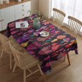 thumbnail image 2 of Colorful Mushroom Fantasy Black Pattern Rectangle Tablecloth 60"x84",Waterproof Polyester Rectangle Table Cloth, Wipeable Spillproof Polyester Tablecloth for Dining, Camping, Indoor and Outdoor, 2 of 5