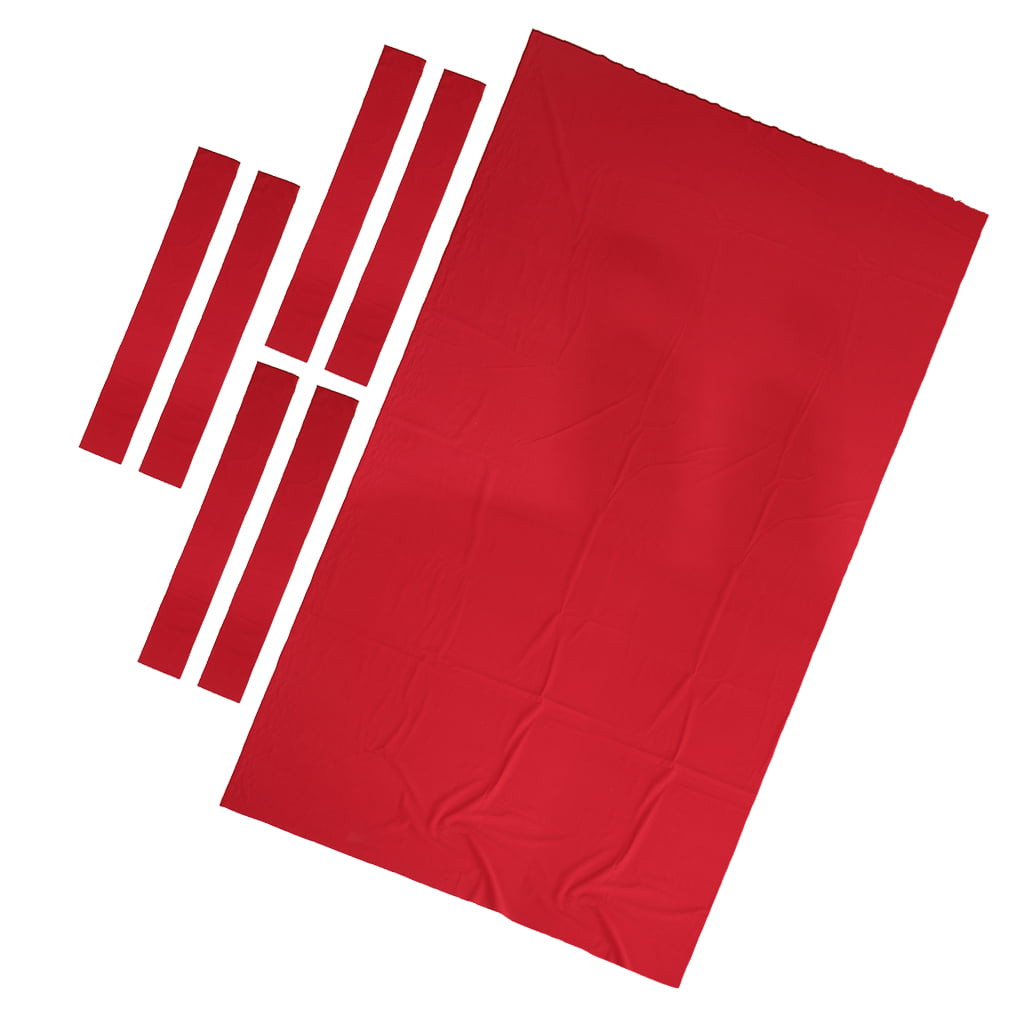 9ft Durable Worsted Pool Table Cloth Billiard Felt Cushion Strips Rail Red 