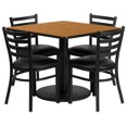 thumbnail image 4 of Flash Furniture 36Sq Laminate Table Set In Mahogany Top Black Vinyl Seat, 4 of 4