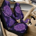 thumbnail image 2 of Xoenoiee Purple Boho Mandala Flower Pattern Car Front Seat Covers Set of 5, Car Accessories for Men Women, PU Leather Bucket Seat Covers with Seatbelt Covers Armrest Pad Universal for Truck SUV Vans, 2 of 7