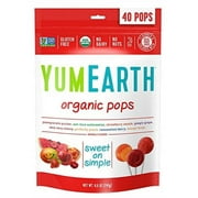 yumearth organic lollipops, assorted flavors, 40 lollipops per pack, 8.5 ounce (pack of 1)