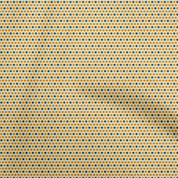 oneOone Cotton Poplin Twill Dark Mustard Fabric Dot Sewing Material Print Fabric By The Yard 56 Inch Wide