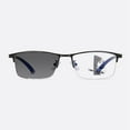 thumbnail image 5 of Men Half Rimless Business Black Photochromic Gray Progressive Reading Glasses 3.50, Anti-blue Light Classic Flexible Readers +3.50 Strength (Photochromic Progressive), 5 of 9