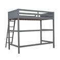 thumbnail image 5 of JINS & VICO Loft Bed, Twin Size Loft Bed Frame with Ladder and Full-Length Guardrail, Solid Wood Loft Bed for Kids Teens Adults Bedroom Dorm, No Box Spring Needed, Gray, 5 of 7