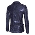 thumbnail image 4 of KeShDi Blazers For Men Men's Fashion Solid Color Long Sleeved Lapel Sequin Breasted Suit Jacket Navy 4X, 4 of 8