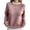 Pink 11, variant on Karymi Womens Tops Crew Neck Long Sleeve Knit Sweater, Solid Pullover Jumper with Hollow Out Sleeves and Shoulder Decorative Buttons