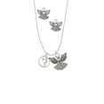 thumbnail image 2 of Delight Jewelry Volleyball Player Silhouette in 1/2'' Disc Silver tone Guardian Angel Charm Necklace and Stud Earrings, 2 of 4