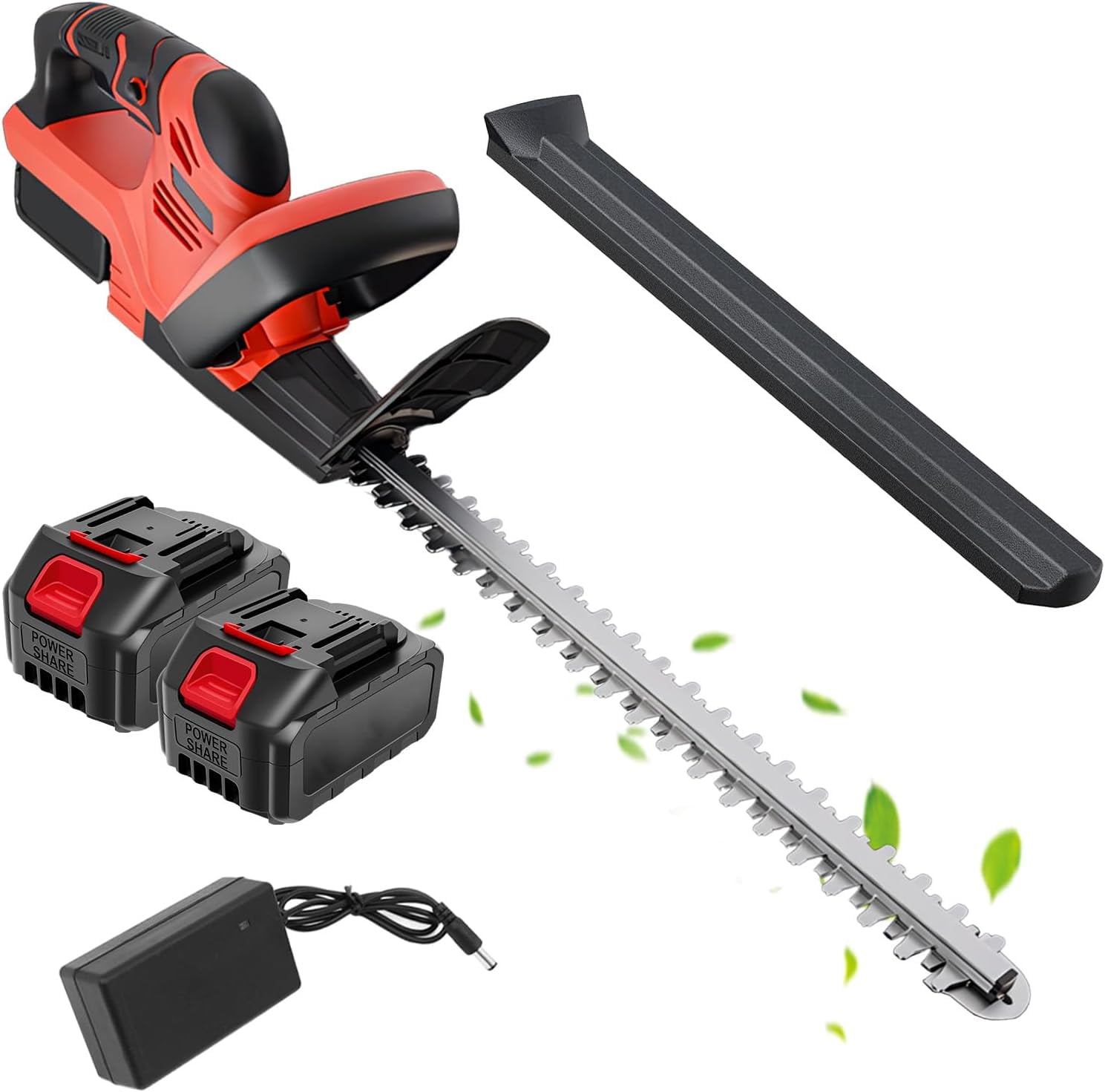 22 Inch Cordless Hedge Trimmer with Double-Action Blade and 2-Pack Batteries for Garden Pruning