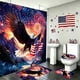 thumbnail image 5 of Independence Day Bathroom Dry Wet Separation Four Piece Set Shower Curtain+Toilet Seat Cushion+Floor Cushion+U Shaped Cushion, 5 of 6