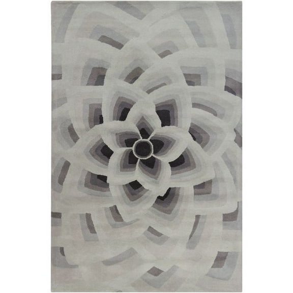 Artist's Loom Hand-tufted Transitional Floral Grey Wool Rug (5'x7'6")