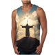 thumbnail image 1 of Camiseta sin mangas de cuello redondo para hombre, estilo informal, con estampado hawaiano, sin mangas, deportiva, con cuello redondo, 1 of 4