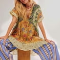 thumbnail image 5 of YUIVH Womens Summer Casual Boho Dress Boho Dresses Flowy Dress Ruffle Mini Dress Deep V Neck Casual Floral Stylish Bodycon Party Club Mini Dress, 5 of 8