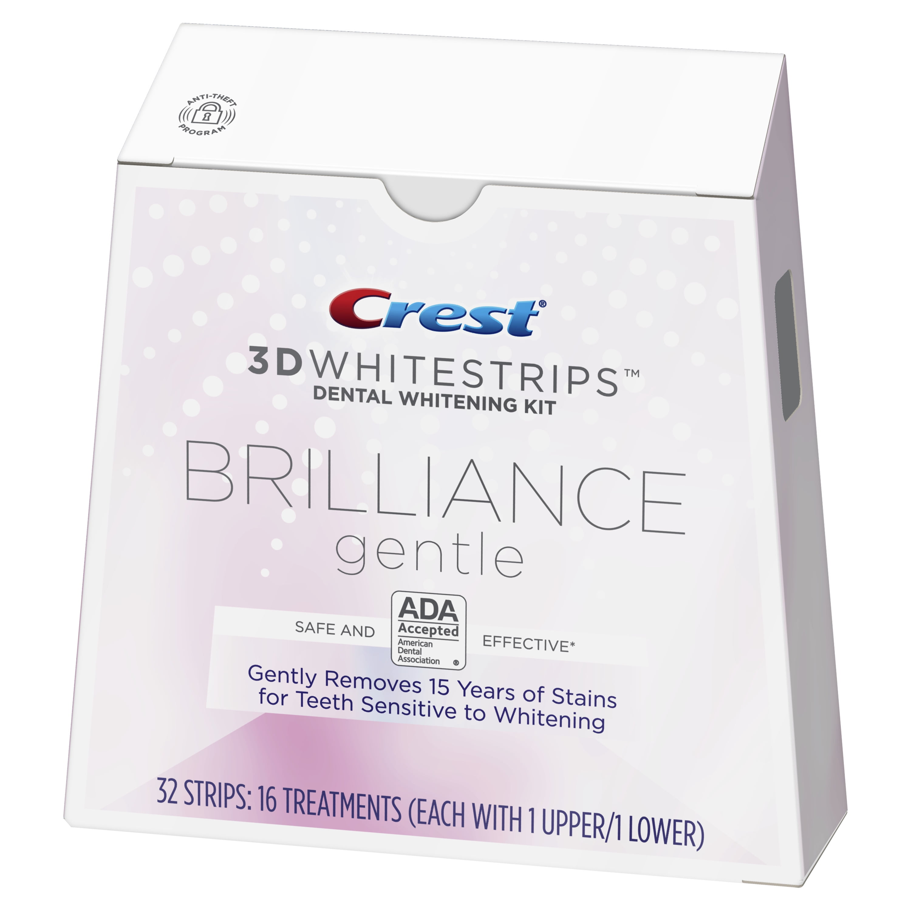 Crest 3D Whitestrips Brilliance Gentle Teeth Whitening Kit, 32