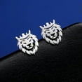 thumbnail image 4 of Crown Lion Stud Earring for Women Men Stainless Steel Animal Ear Studs Jewelry, 4 of 7