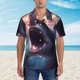 thumbnail image 2 of Balery Dramatic Shark Attack Camisas hawaianas de manga corta para hombre, camisas playeras de corte holgado, camisas de vacaciones con botones,Large, 2 of 7