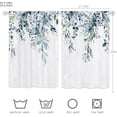 thumbnail image 4 of Teal Blue Eucalyptus Kitchen Curtains Farmhouse Floral Small Short Rustic Wooden Cafe Tire Curtains Plant Botanical Window Curtains for Bathroom Window Treatment Drapes 27.5x39 Inch 2 Panels, 4 of 4