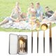thumbnail image 3 of Juego Completo De Cubiertos De Acero Inoxidable Portátil Y Reutilizable Utensilios De Viaje Para Acampar Juego De Cubiertos Con Caja De Hierro 4 En 1 Cubiertos Para Acampar Oficina De Picnic qarigey OD016138-02, 3 of 6