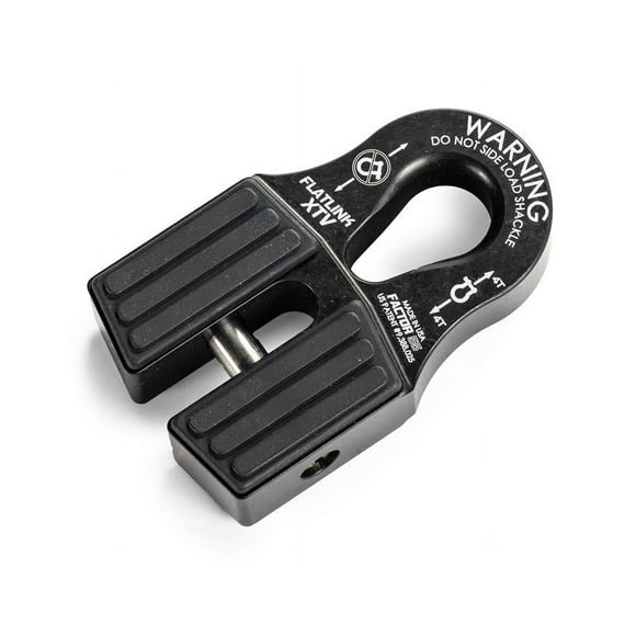Factor 55 Winch Cable Shackle Mount 00070-04 FlatlLink XTV; Fits 1/2 Inch to 3/4 Inch Shackles/D-Rings; Fits 5/16 Inch Steel Cable/Synthetic Winch Rope; 8000 Pound Load Capacity; Anodized; Black