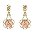 thumbnail image 4 of 1928 Jewelry Pink Porcelain Rose Gold Drop Earring, 4 of 4