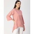 thumbnail image 3 of Moomaya Printed Long Sleeve Asymmetric Top - Modern Women's Casual Top, 3 of 9