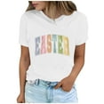 thumbnail image 5 of Maean Women Easter Shirts Funny Graphic Short Sleeve Crewneck Tshirts Ladies Cute Pullover Tops, 5 of 6