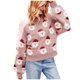 thumbnail image 1 of Sudadera de Mujer Gibobby Suéter de punto con patrón de cabeza de Papá Noel Lindo Pink M, 1 of 5